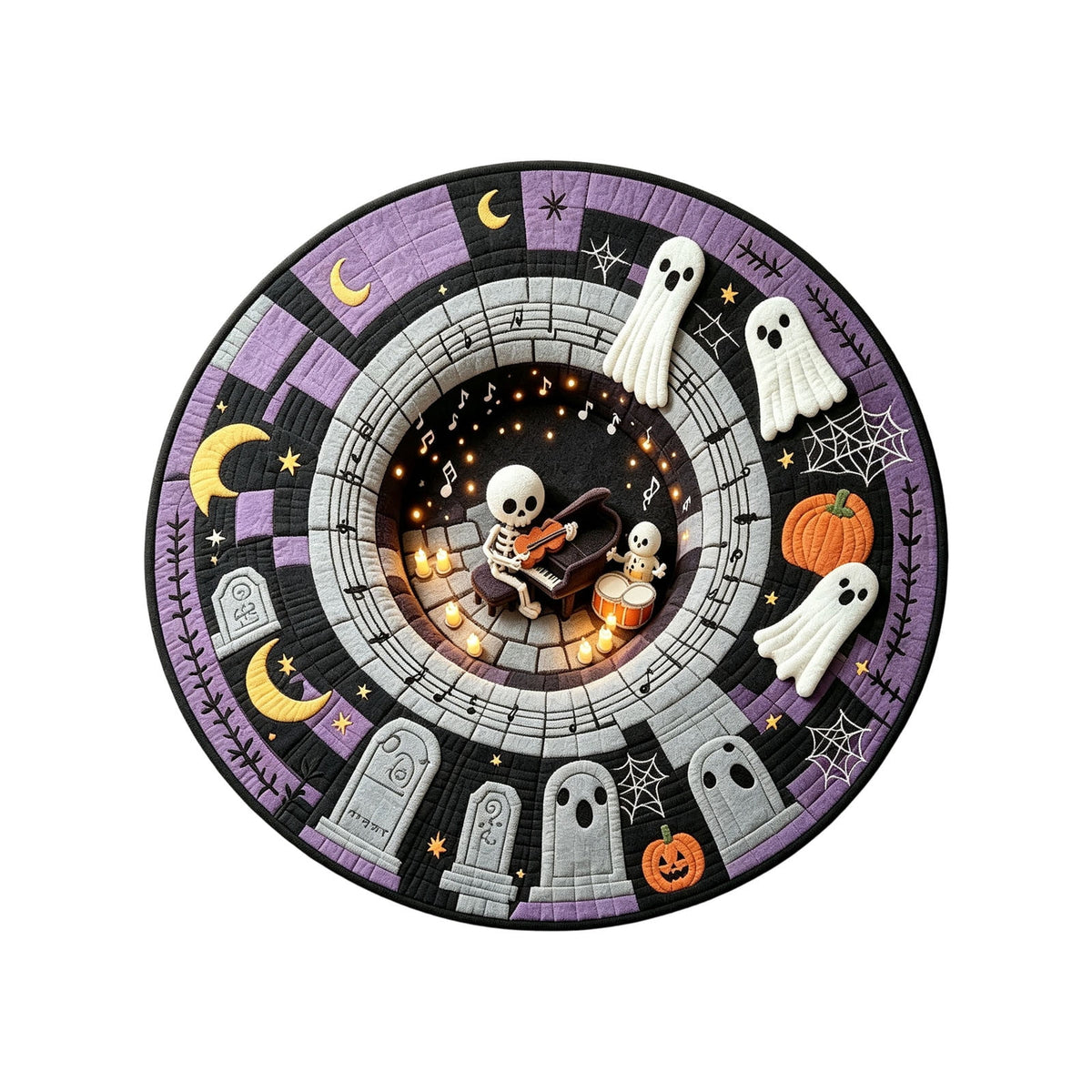 Win s Way 3D Illusion Round Halloween Rug Optical Illusion Doormat Non- Washable Entryway Decor Spooky Fall Front Door Mat for Party Decoration Available in 15.8/23.6/31.5 Inch