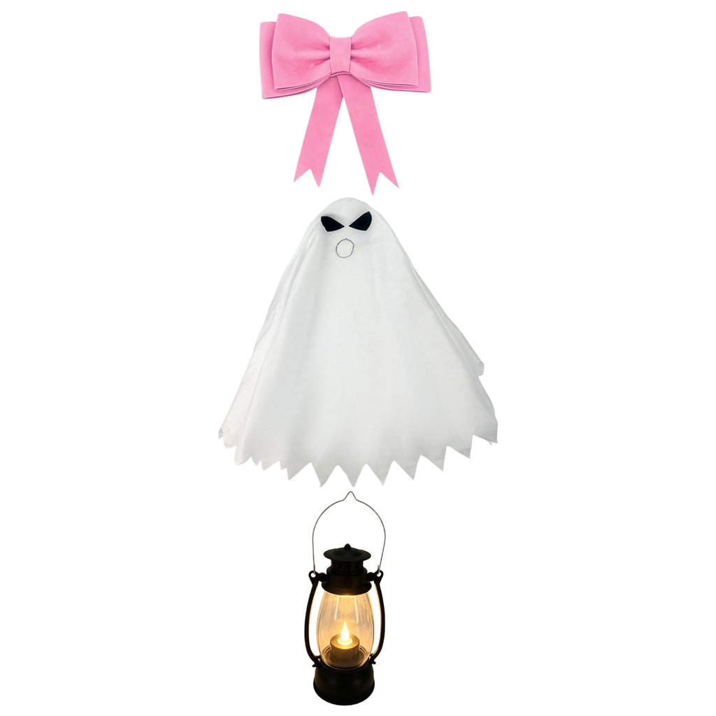 AuroraX Halloween Ghost Decor Outdoor Halloween Decoration Courtyard Tabletop Desktop Haunted Halloween Decoration for Yard Garden Pink