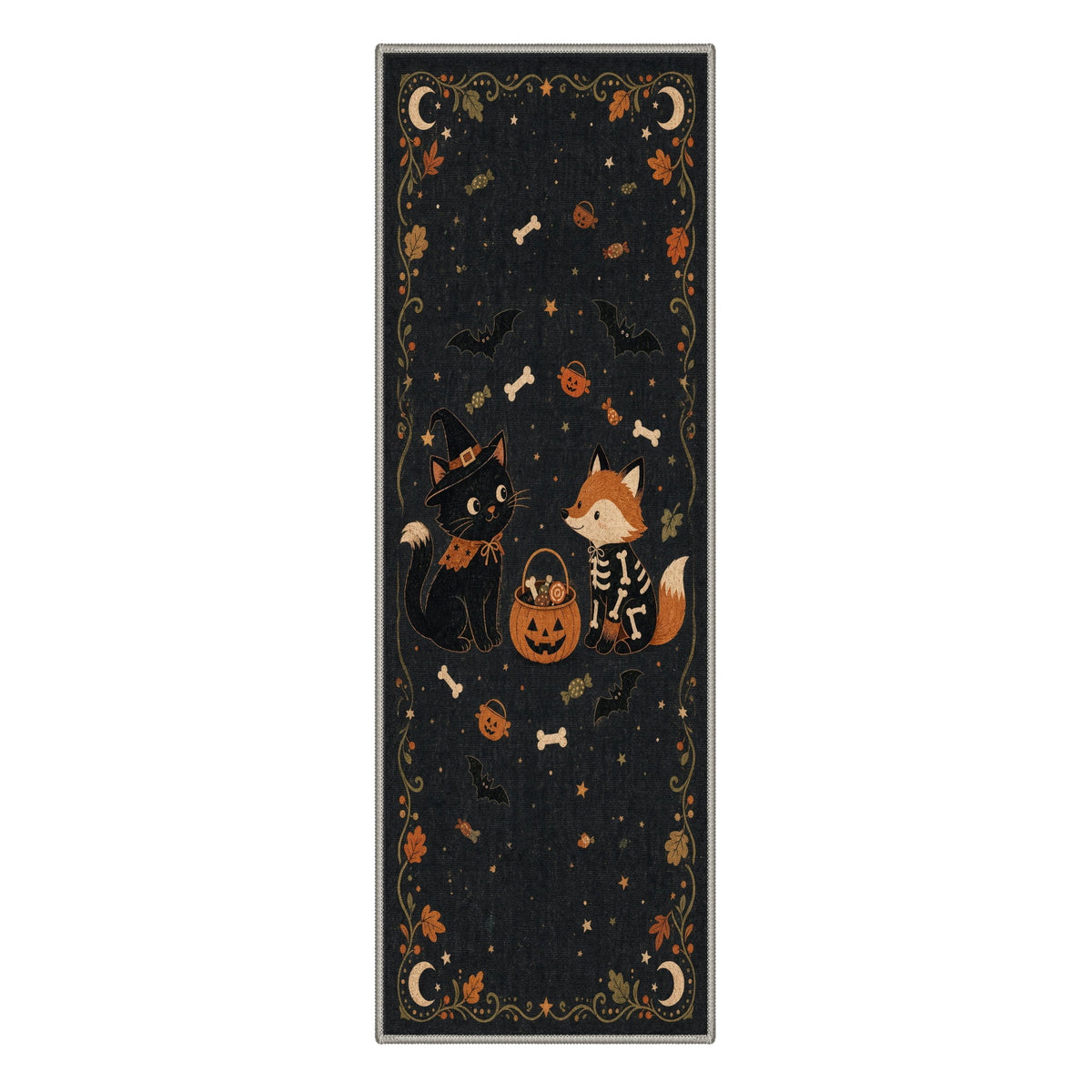 GENIMO 5'x7' Halloween Area Rug for Living Room, Washable Non Slip Soft Vintage Pumpkin Indoor Rug for Bedroom Dining Room Home Office, Antique Moss
