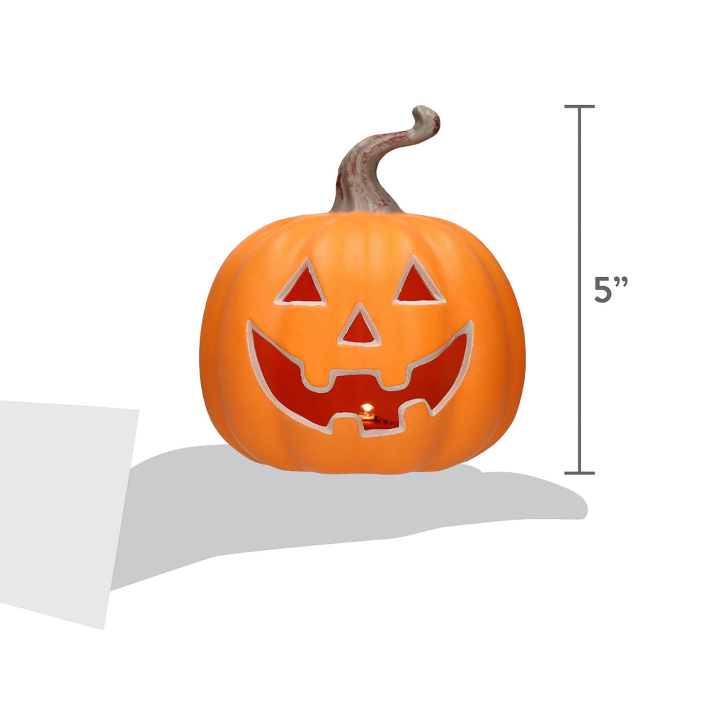 Light-Up Pumpkin Decoration, Orange, 5", Halloween by Way To Celebrate