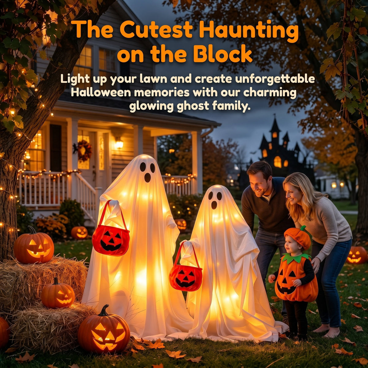 ANLTDTC Halloween Outdoor Ghost String Lights with Remote for Yard, Garden, Lawn, Porch