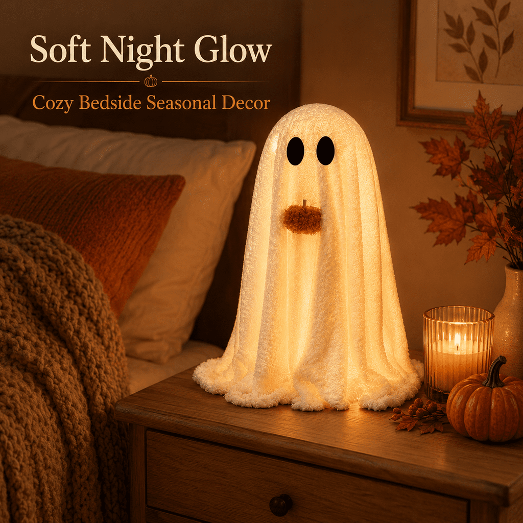 Diceymbol 11.81 Inch Halloween Ghost Night Light, Witch Hat Ghost Lamp with Jack O Lantern, Halloween Decorations Indoor for Table Mantel Party Decor