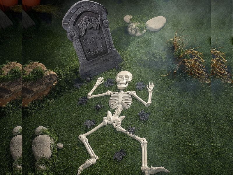 Morris Costumes - I Told You I Was Sick Tombstone & Skeleton Graveyard Halloween Decorations Set 24 Pc. - One Size