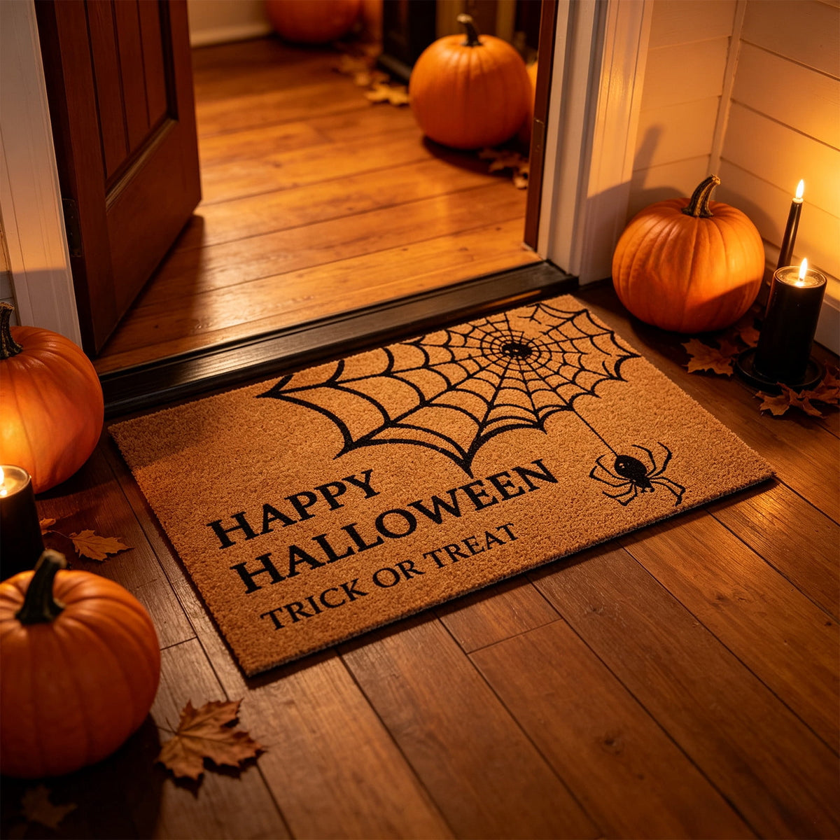Halloween Ghost Door Mat, Cute Welcome Mat for Front Door Porch Entryway Haunted Outdoor Decor Spooky Decorative Entrance Doormat Non Slip Halloween Rug, 16" x 24"