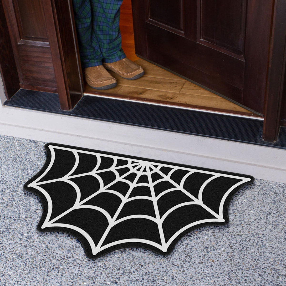 SLYNSHome Halloween Mats,31.5x15.7 Inch Spider Web Bathroom Door Mat Halloween Themed Rugs Avoid Slip Floor Mat Non-slip Pad for Front Door Hallowmas Home Decoration Supplies