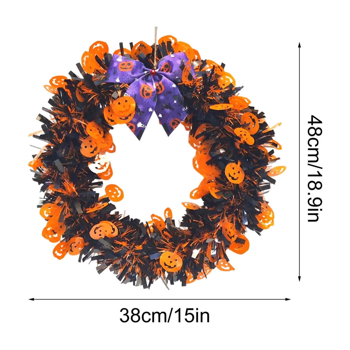 XGFHYJEH Halloween Wreath, Halloween Wreaths for Front Door, Halloween Decorations, Halloween Home Wall Decor Ornaments