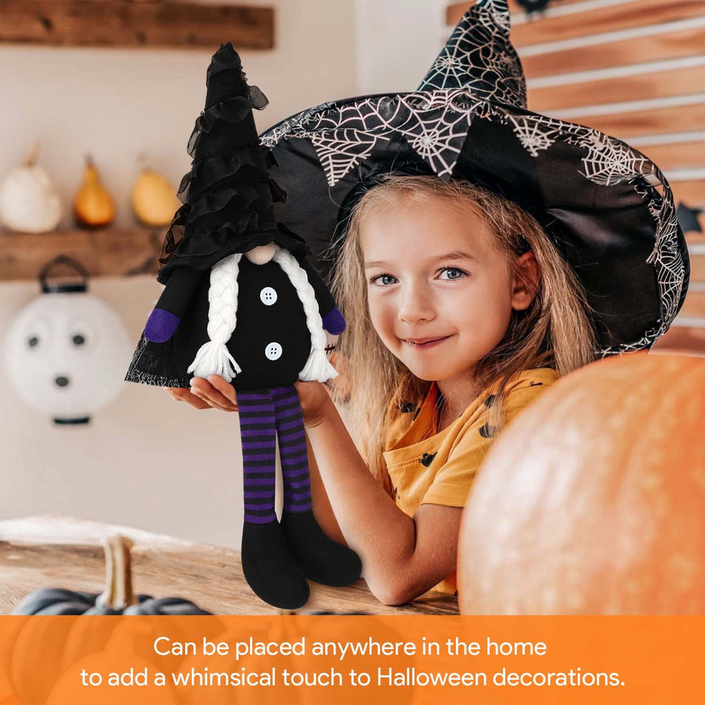 Ayieyill 2PCS Halloween Gnome Plush Decorations - Mr and Mrs Handmade Scandinavian Tomte for Halloween Table Ornament, Tiered Tray Decor, Halloween Trick or Treat Gift