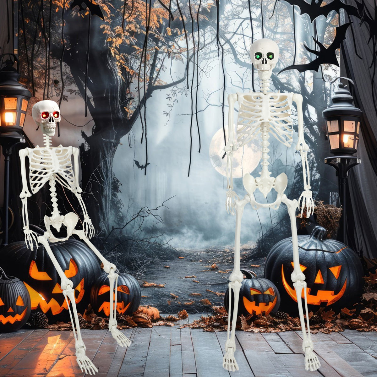Yedigre 5.4FT HalloweenSkeleton Decor, Movable Joints Realistic Full Body Bones Skeleton Prop, No Light