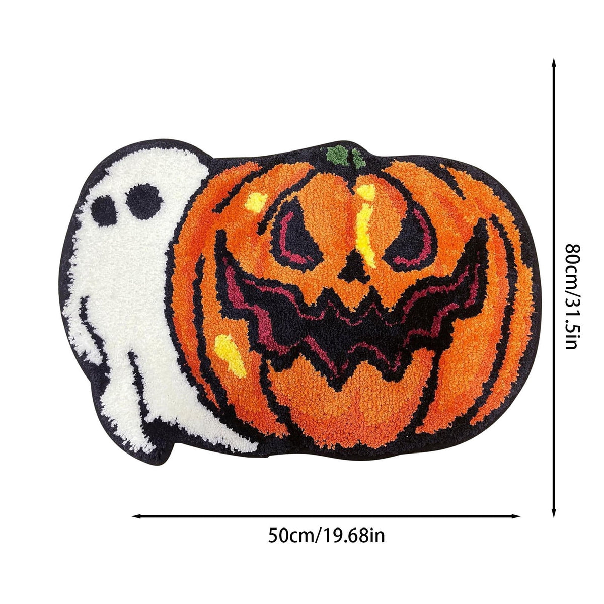 Halloween Door Mat Pumpkin Shaped Non-Absorbent Skidproof Mat 15.75x23.62in Polyester Skidproof & Weather Resistant for Front Door Porch Indoor Outdoor Halloween Door Mat by MPOISVA