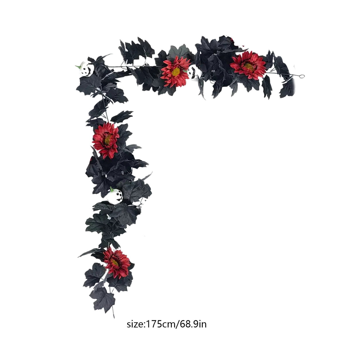 Halloween Garland, Halloween Garland Decor, 68.9in Halloween Wreath, Seasonal Decor, Black Garland, Fall Wreath, Halloween Wall Decor, Home Decoration, Halloween Decorations Indoor