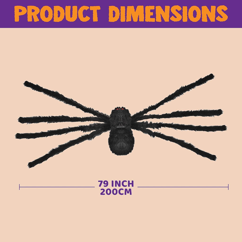 Joyfy 6.5 ft Giant Spider Halloween Decorations,Scary Spider Halloween Outdoor Party Decorations Props Halloween Yard Decorations,Black