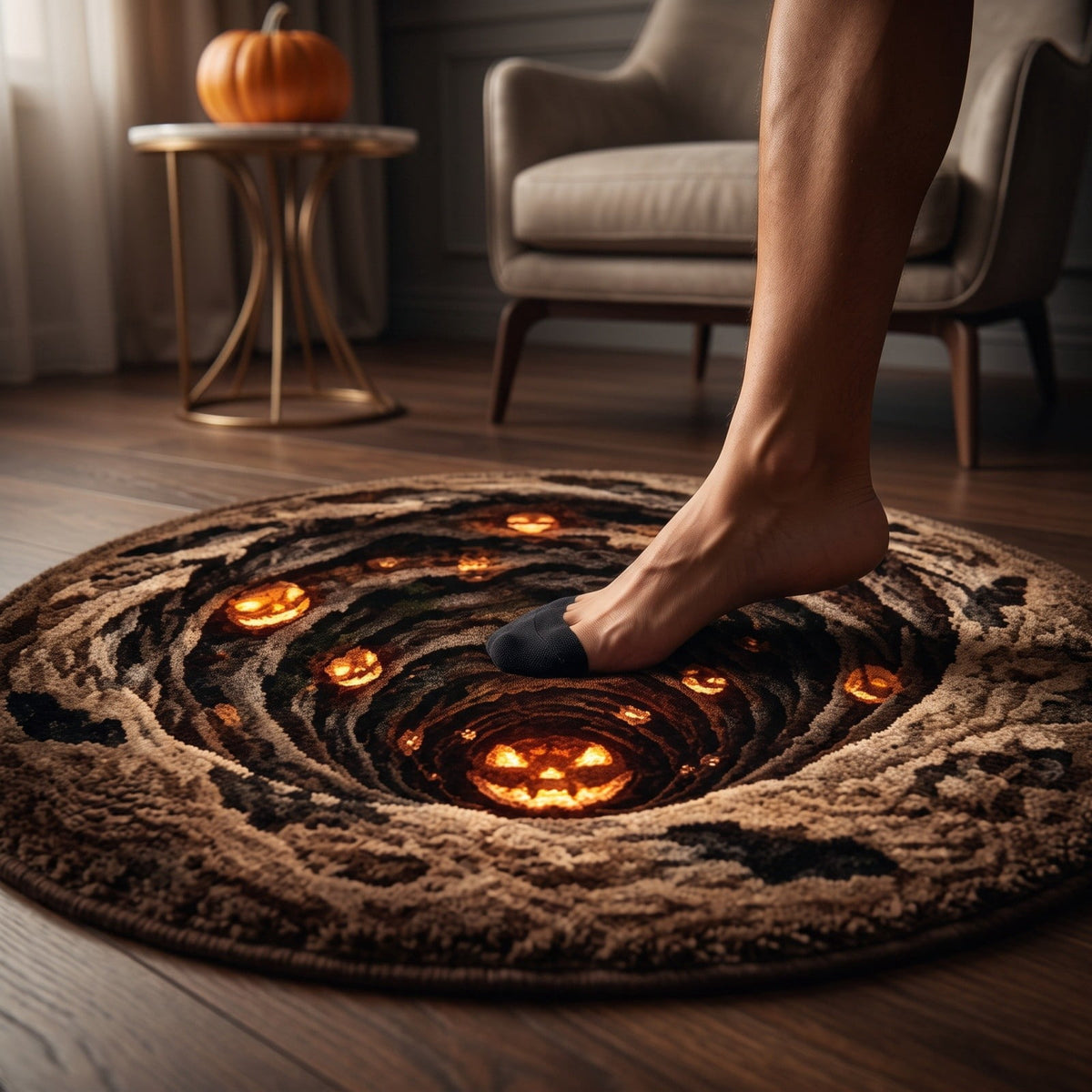 Halloween Dog Door Mat 16x24", Golden Retriever Ghost Pumpkin Welcome Rug for Porch, Halloween Outdoor Decorations