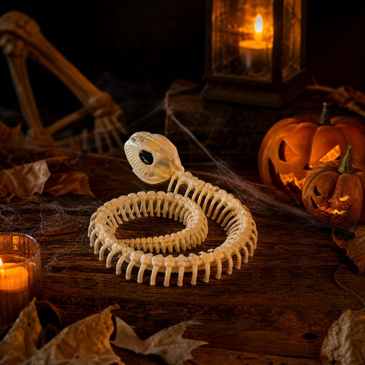 Realistic White Plastic Half Torso Skeleton Tabletop Prop, Detailed Human Half Skeleton Halloween Desktop Decor, Weatherproof Indoor Outdoor Reusable Spooky Party Ornament