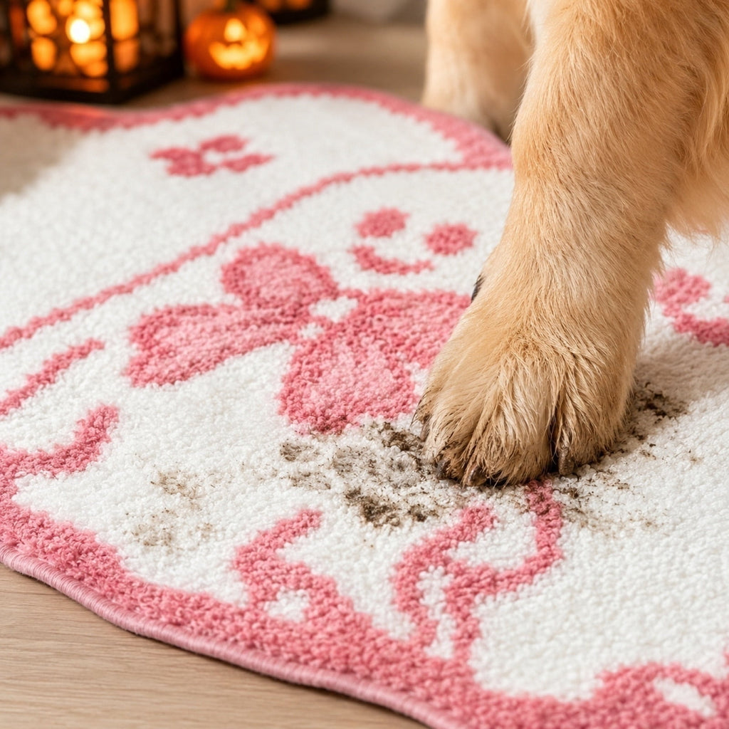 WWC Halloween Door Mat, 32x20 inch Halloween Decor Thick Non Slip Ghost doormat, Entryway Rug for Fall Party Indoor Outdoor Front Porch