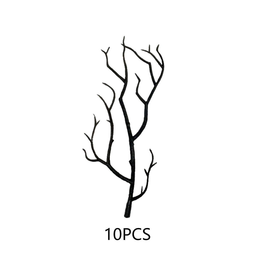 Halloween Artificial Branches, 10Pcs Black Bare Twigs Vase Fillers for Spooky Home Decor, Plastic Decorative Stems for Mantel Table Centerpiece, Creepy Indoor Outdoor Halloween Accents