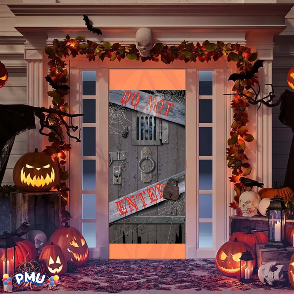 PMU Halloween Bathroom Door Cover, Halloween Decor, Door Decor