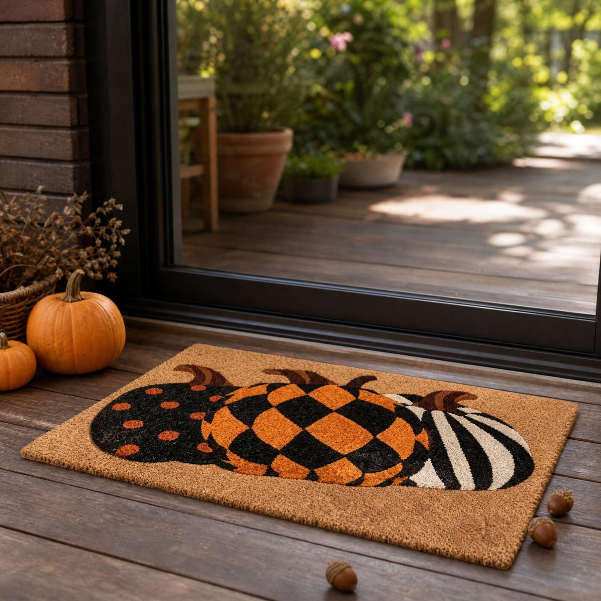 sruoe Fall Door Mat Non-Slip Durable Halloween Decor, Halloween Door Mats for Outdoor with Rubber Backing, Porch Patio Entryway, Easy Clean Absorbent Low-Profile Fade-Resistant.