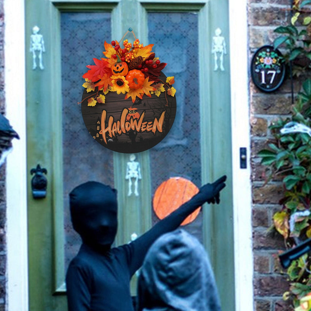 sruoe Halloween Decorations, Halloween Wreaths for Front Door, Artificial Wreaths, Indoor Outdoor Halloween Decor, Halloween Wreaths for Front Door, Halloween Party Decoration, Yard Decoration