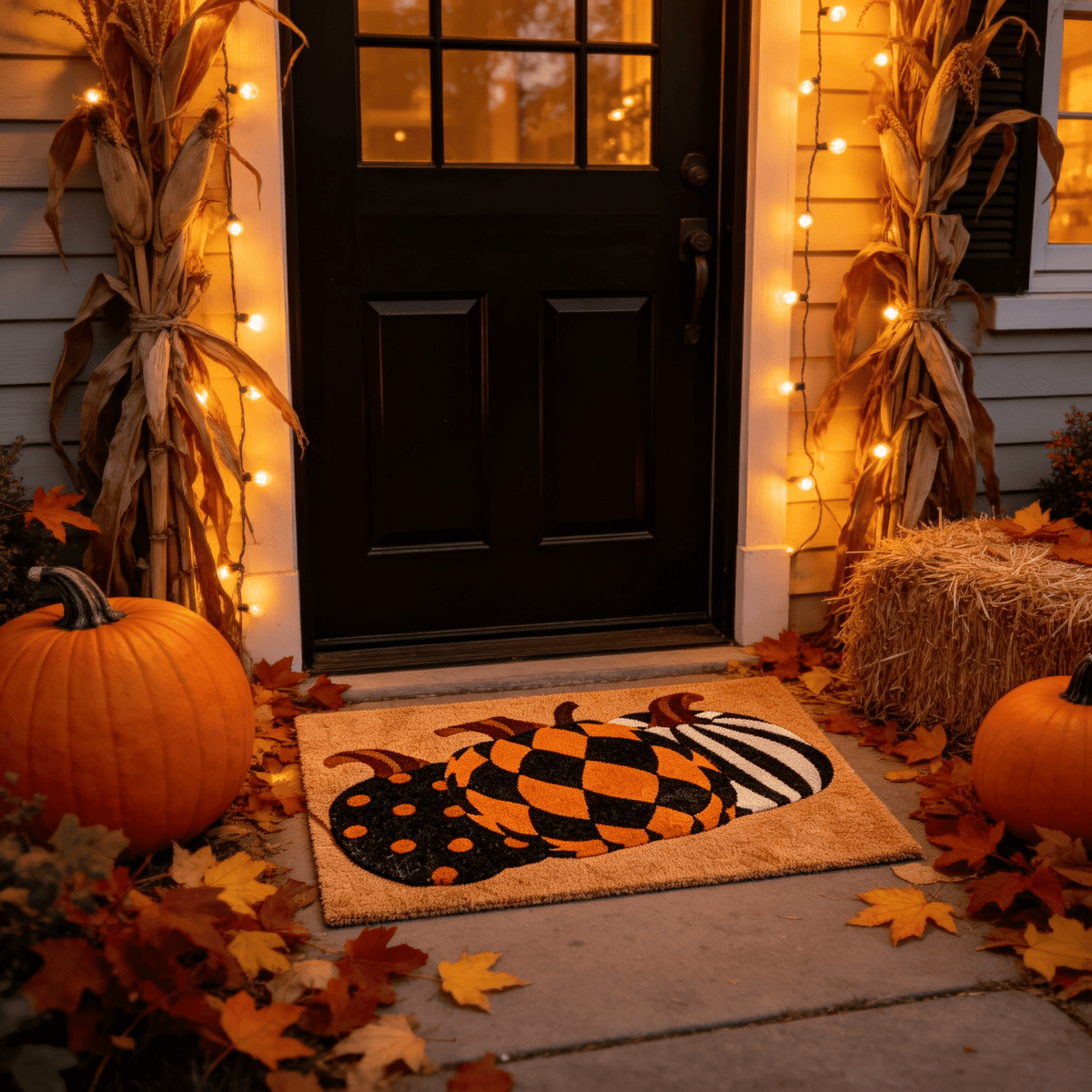 Halloween Pumpkin Doormat, Soft Non-Slip Indoor Outdoor Welcome Rug for Entryway Porch and Front Door
