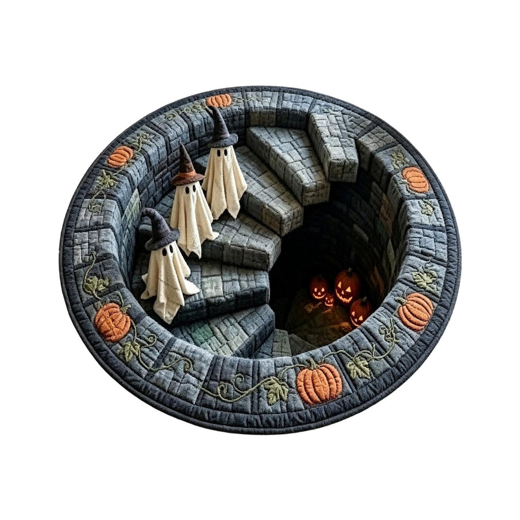 Win s Way 3D Illusion Round Halloween Rug Optical Illusion Doormat Non- Washable Entryway Decor Spooky Fall Front Door Mat for Party Decoration Available in 15.8/23.6/31.5 Inch