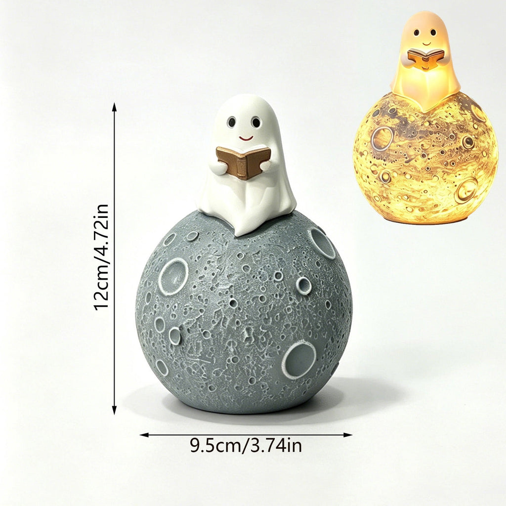 Halloween Ghost Night Light, Cute Ghost Playing The Guitar Lamp, Ghost Warm Lighted Figurine Lamps for Party Bedroom Study Room Home Dorm, Halloween Decor Indoor