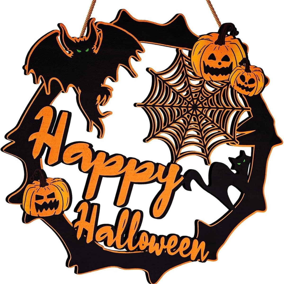 sruoe Halloween Decorations, Indoor Outdoor Halloween Decor, Artificial Wreaths, Halloween Decorations for Outside, Halloween Simulation Decorative Wreath