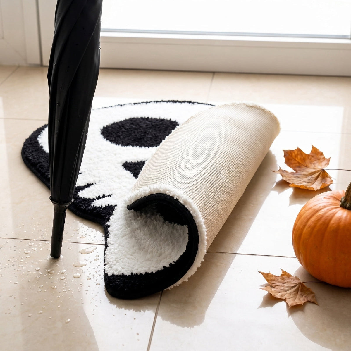 Halloween Decor White Ghost Rug 24x16 inches, Handmade Tufted Fluffy Aesthetic Area Rugs, Cute Soft Cool Non Slip Floor Carpet Bath mat, Living Room, Bathroom, playroom, Kitchen