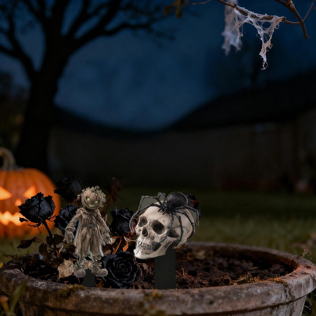 Pumpkin Head Scarecrow Zombie Halloween Decorations, Scary Outdoor Yard Lawn Graveyard Decor, Spooky Haunted House Themed 2D Yard Stake, 1 Pack