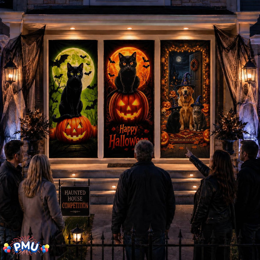 PMU Halloween Bathroom Door Cover, Halloween Decor, Door Decor