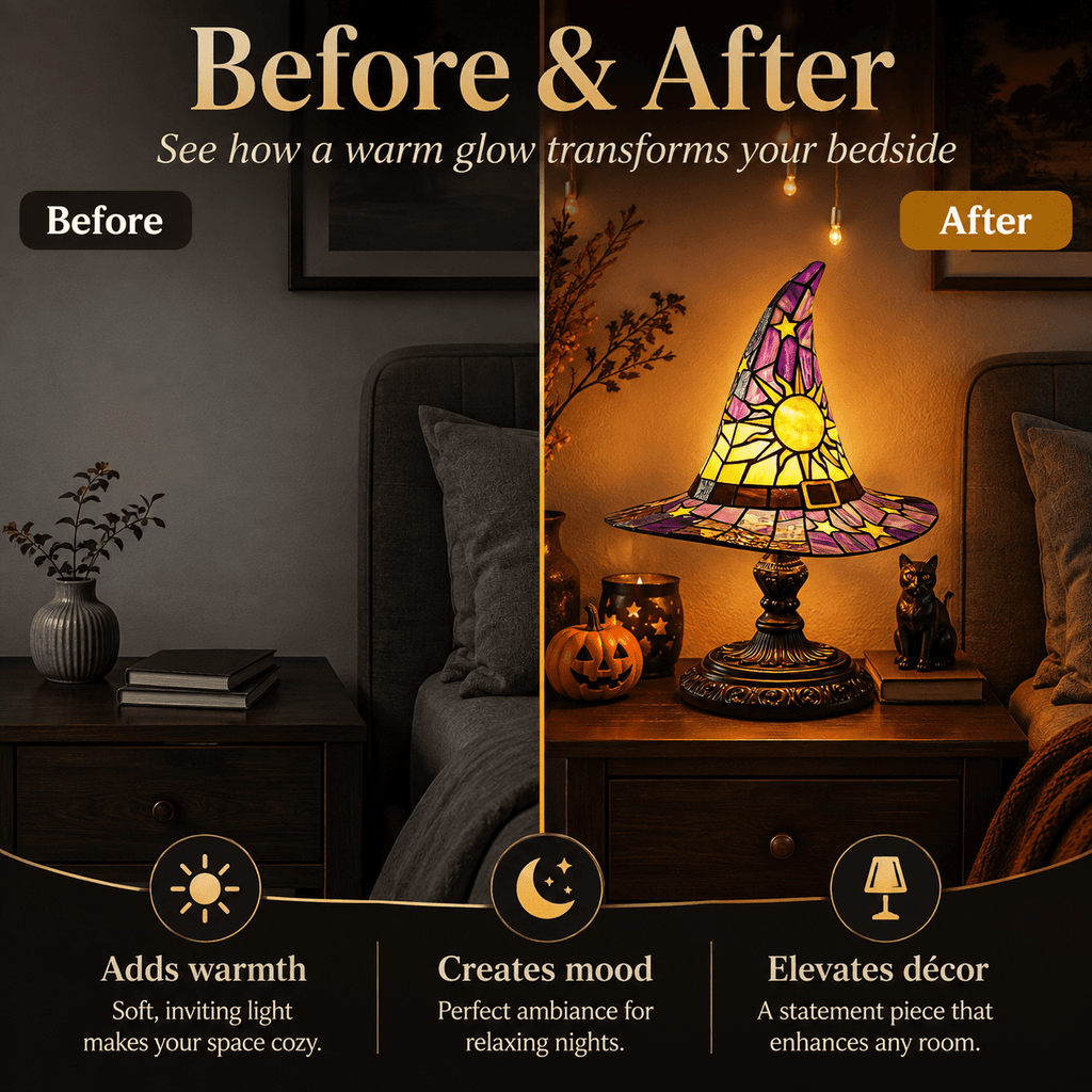Diceymbol 11.81 Inch Halloween Ghost Night Light, Witch Hat Ghost Lamp with Jack O Lantern, Halloween Decorations Indoor for Table Mantel Party Decor