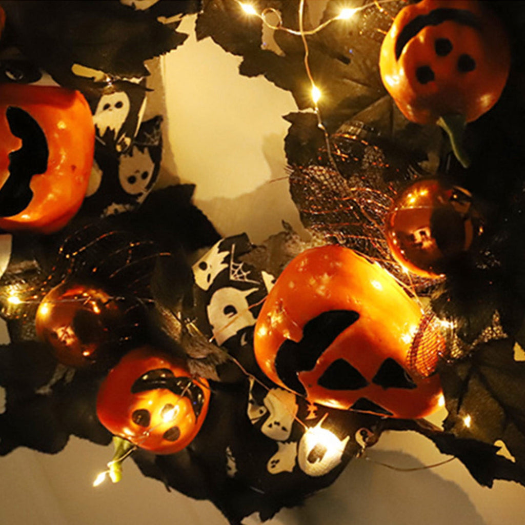 sruoe Halloween Decorations, Indoor Outdoor Halloween Decor, Artificial Wreaths, Halloween Decorations for Outside, Halloween Wreaths for Front Door, Ghost Face, Pumpkin Decoration, Wreath