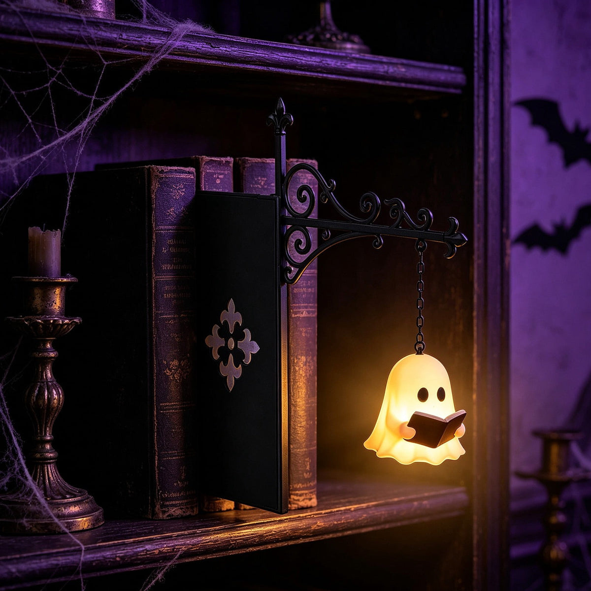Diceymbol 11.81 Inch Halloween Ghost Night Light, Witch Hat Ghost Lamp with Jack O Lantern, Halloween Decorations Indoor for Table Mantel Party Decor