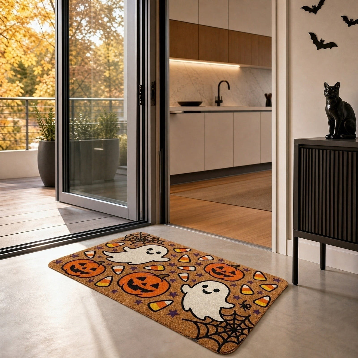 Halloween Door Mat Classic Print Skidproof Mat 15.75x23.62in Polyester Skidproof & Dirt Trapping for Front Door Porch Entryway by MPOISVA