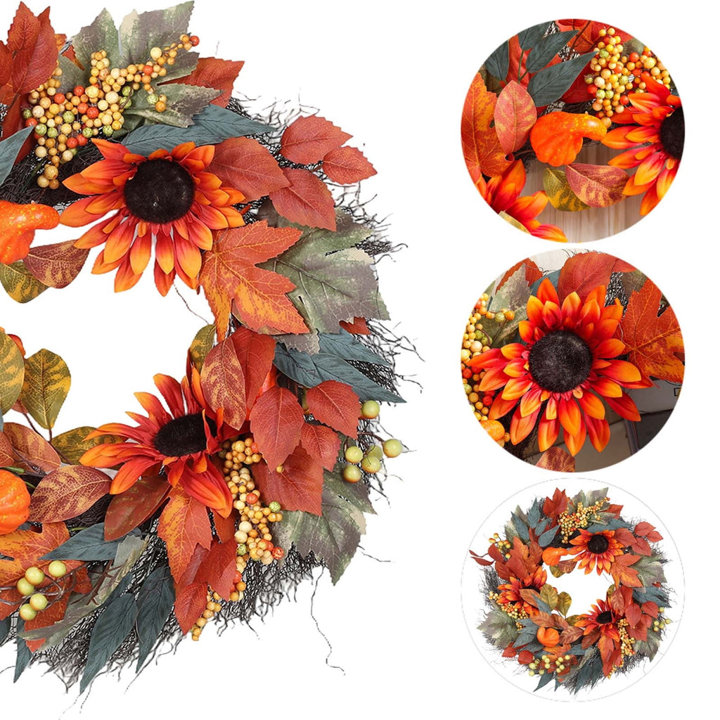 YOTQUSKI Halloween Wreaths for Front Door, 17.7" Artificial Dead Branch Bat Wreath, Black Bat Twig Window Door Decorations Hanging Party Props
