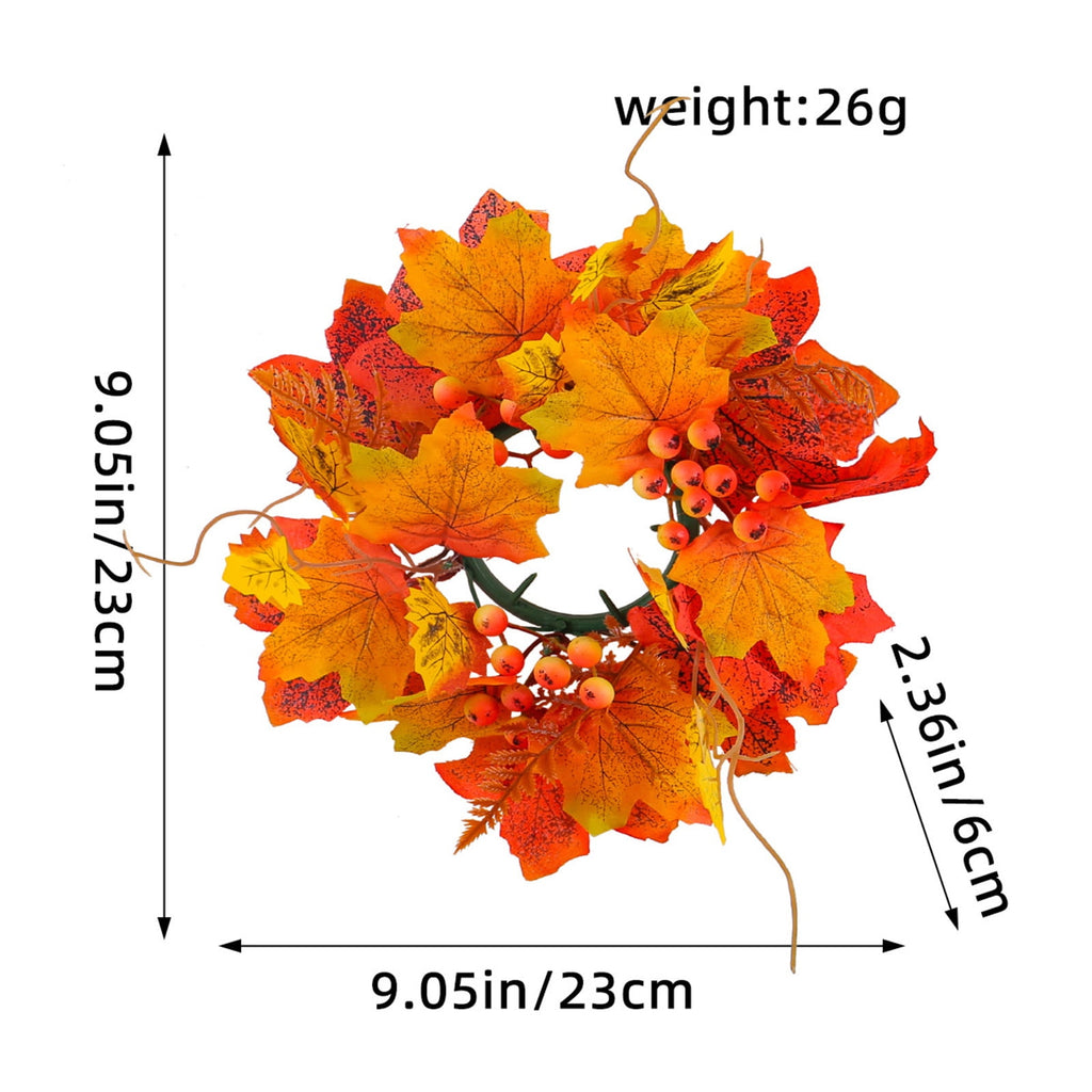 sruoe Halloween Decor, Artificial Wreaths, Halloween Decoration Outdoor, Fall Wreaths, Indoor Halloween Decoration, Halloween Candle Wreath Maple Leaf Decorative