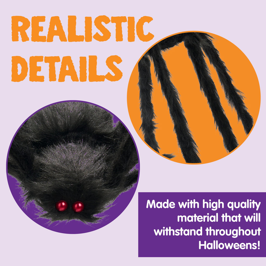 Joyfy 6 Packs Colorful Hairy Giant Spiders Halloween Decorations Outdoor,Multi-Size Outdoor Halloween Spider Decorations for Yard Lawn & Patio (30", 30", 20", 20", 12", 12")