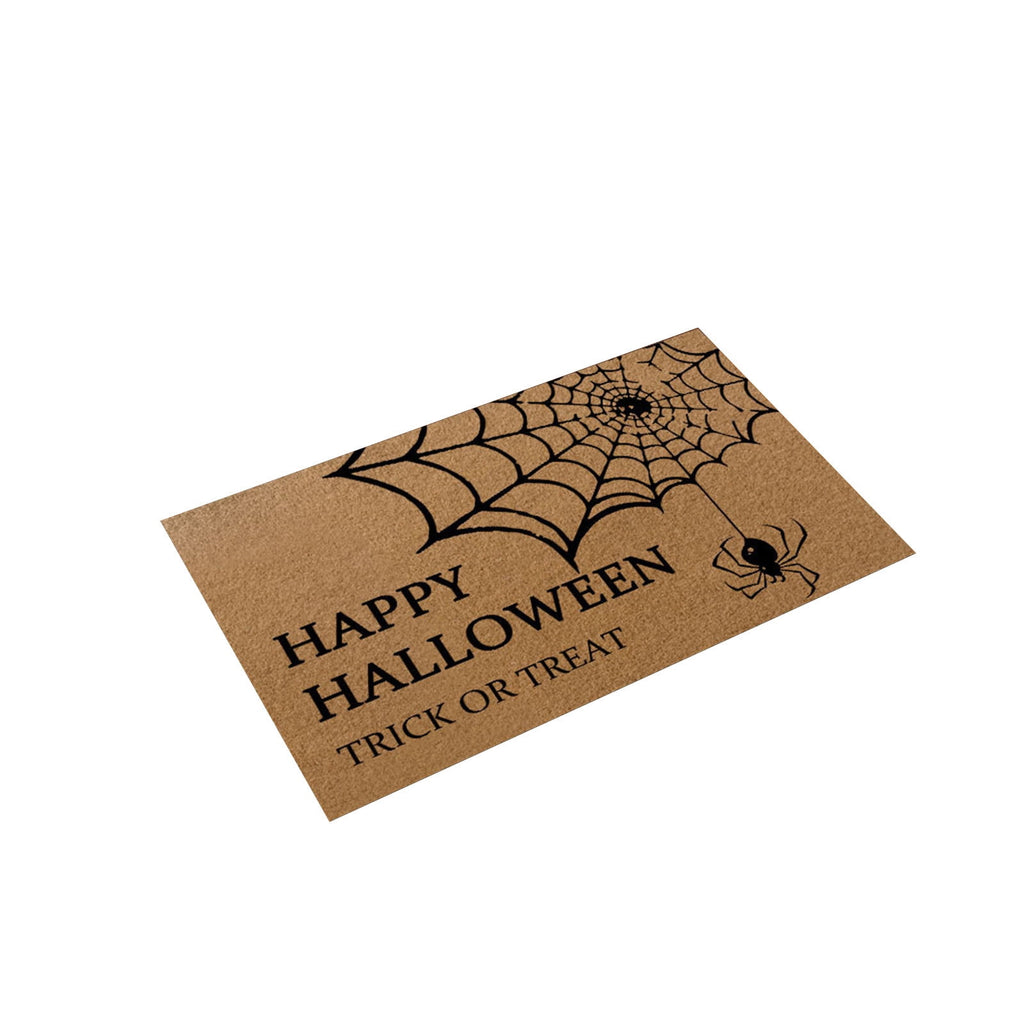 Fllostpr Halloween Pumpkin Doormat 24x16 Inch, Vintage Brown-o'-Lantern Rug Soft Non-Slip Washable Holiday Decorations for Front Door Entryway Kitchen