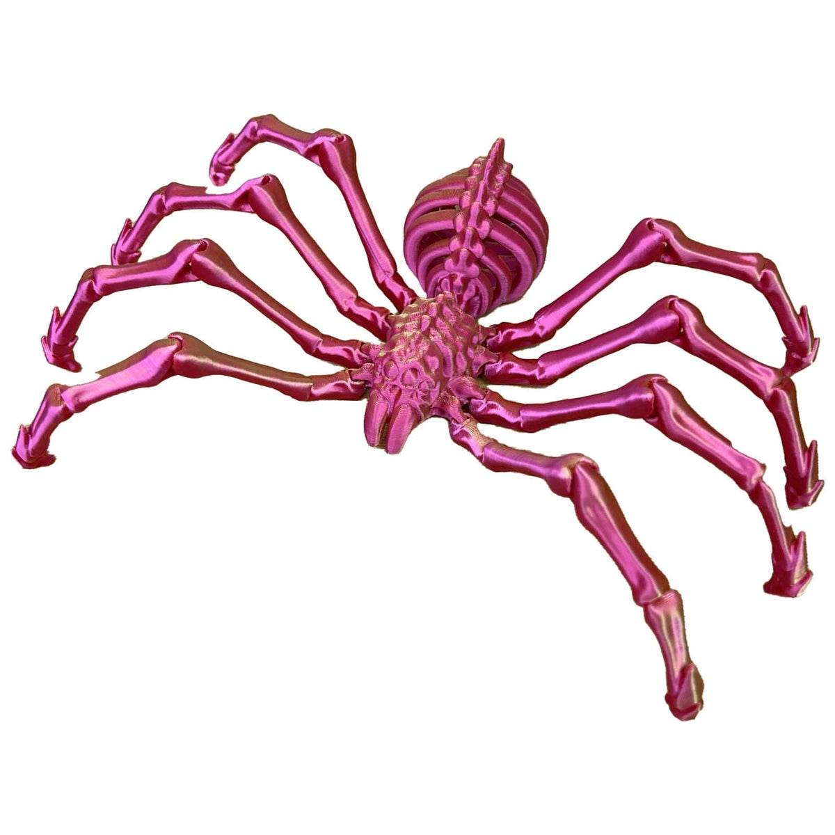 3D Printed Hell Skeleton Wolf Spider, Movable Contraction Spider Toy Ornament, Halloween Spider Decorations, Desktop 3D Printed Wolf Spider Toy for Halloween Decor