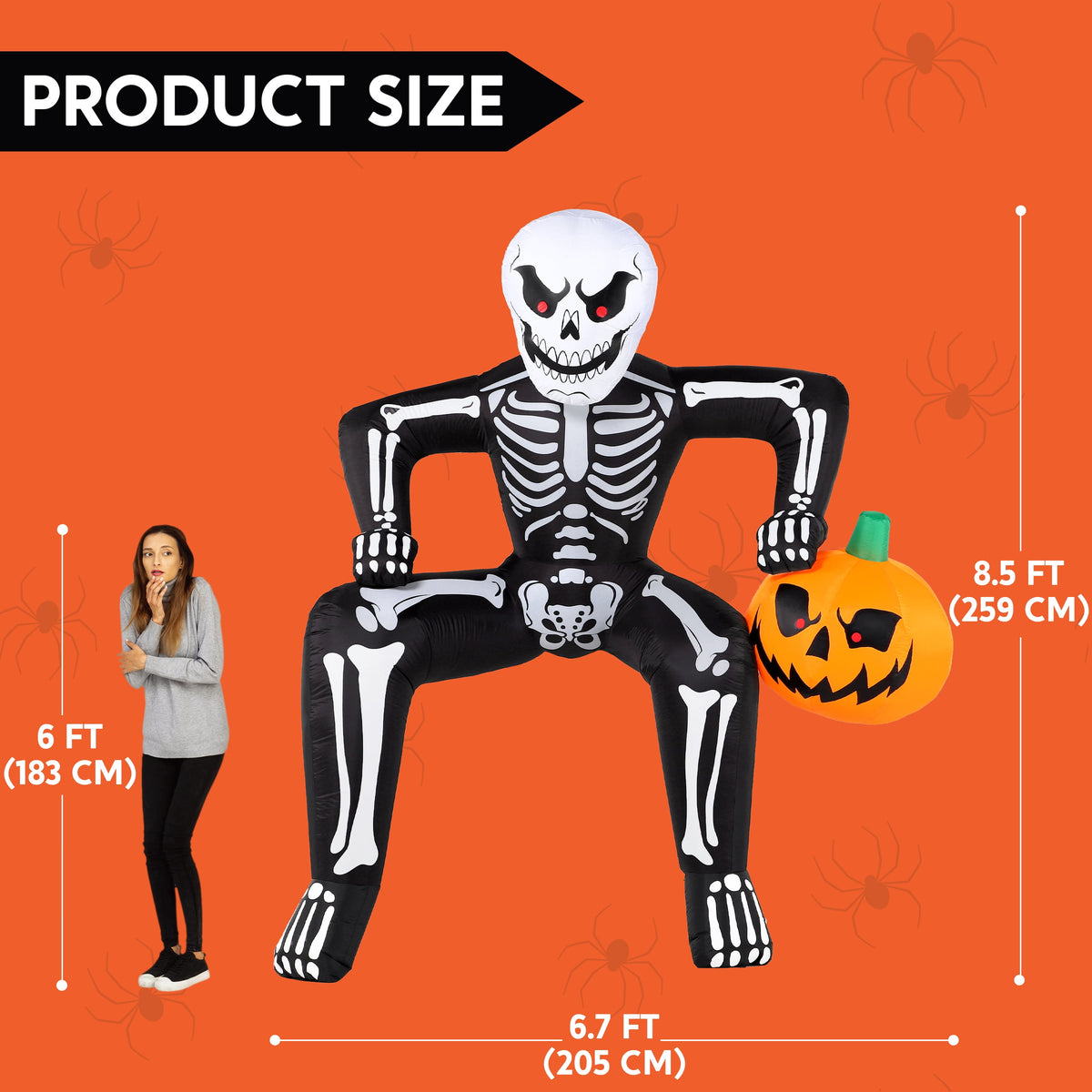 Joyfy 4.5 FT Halloween Inflatable Decorations Outdoor Scary Flying Ghost Broke Out from Window with Built-in LED Blow Up Inflatable for Window Decoration Yard Garden Lawn Decor