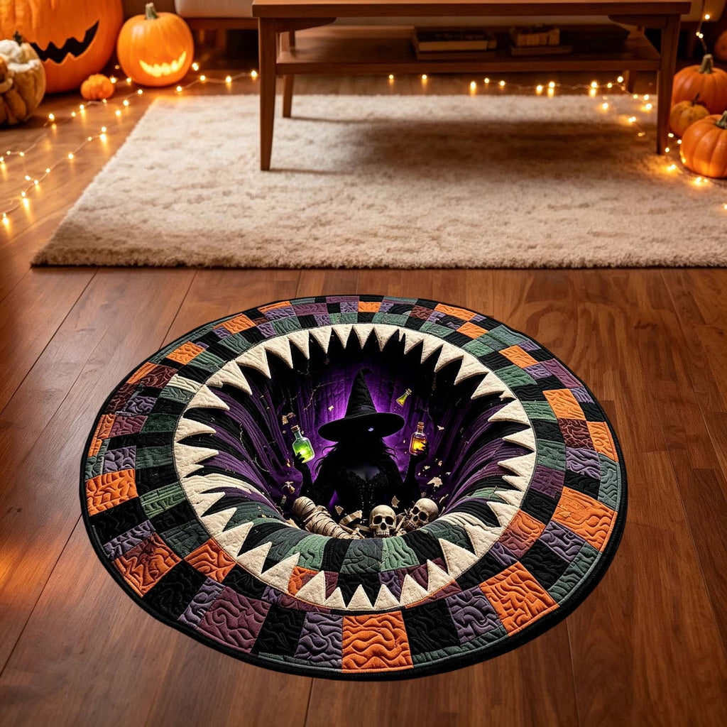 Win s Way 3D Illusion Round Halloween Rug Optical Illusion Doormat Non- Washable Entryway Decor Spooky Fall Front Door Mat for Party Decoration Available in 15.8/23.6/31.5 Inch