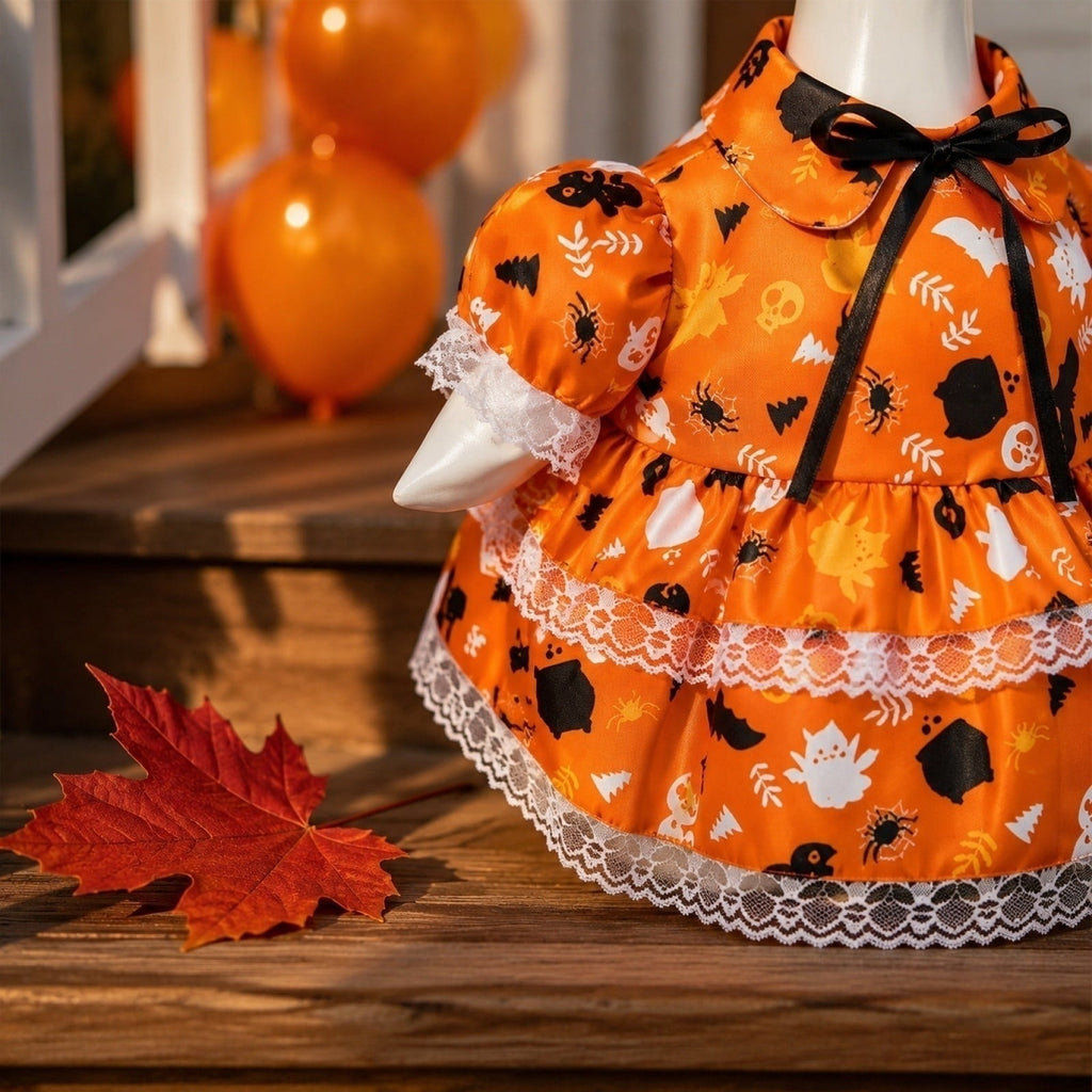 Halloween Garden Porch Decor, Porch Goose Outfits Halloween, 23 Inch Porch Goose Outfits, Witch Dress and Hat Set, Fits 23X11X26 Inch Standing Plush Goose for Front Porch Lawn
