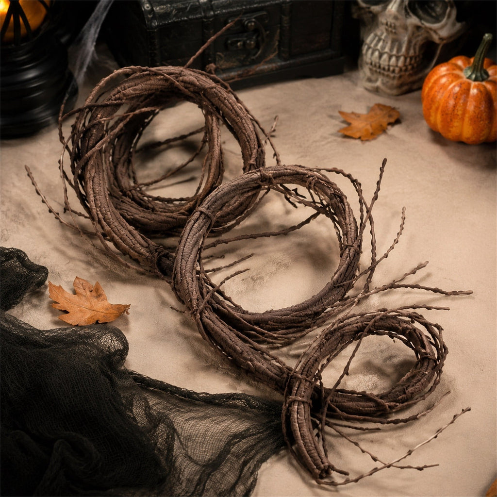BiFandian Artificial Flexible Tree Branch, Brown Faux Garland Twig Rattan Decoration for Home Wall Fireplace, Halloween Decorations Indoor Outdoor Wreaths for Mantel, Staircase, Doorway