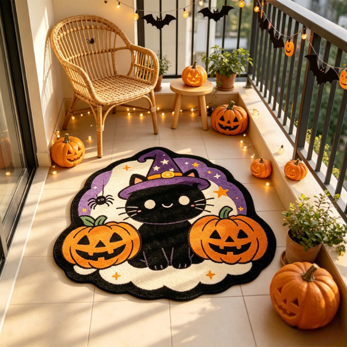 Halloween Door Mat Pumpkin Shaped Non-Absorbent Skidproof Mat 15.75x23.62in Polyester Skidproof & Weather Resistant for Front Door Porch Indoor Outdoor Halloween Door Mat by MPOISVA