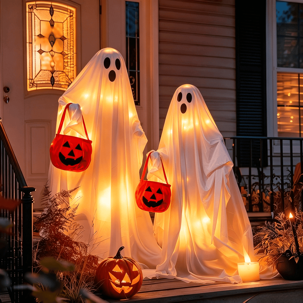 ANLTDTC Halloween Outdoor Ghost String Lights with Remote for Yard, Garden, Lawn, Porch