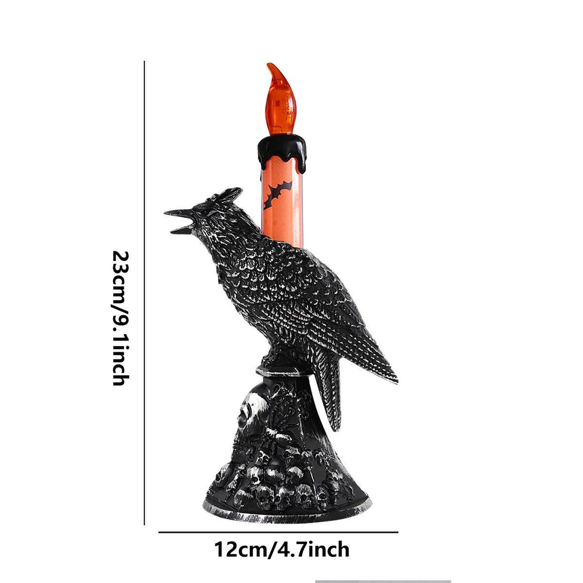 Gothic Mysterious Raven Lamp Light Sculpture, Resin Halloween Moonlight Luminous Crow Bird Led for Home Decor Gift, Bedroom Bedside, Living Room