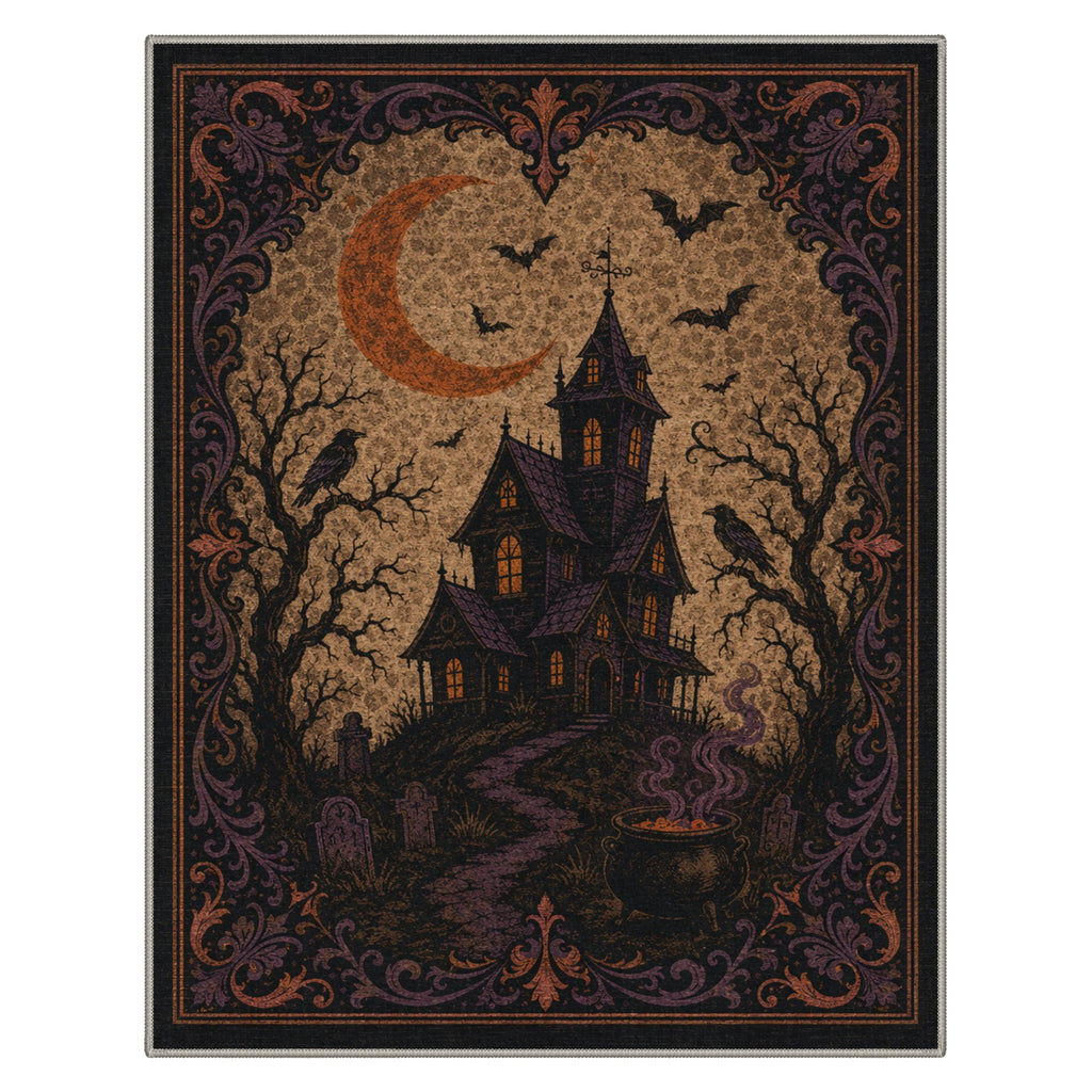 GENIMO 5'x7' Halloween Area Rug for Living Room, Washable Non Slip Soft Vintage Pumpkin Indoor Rug for Bedroom Dining Room Home Office, Antique Moss