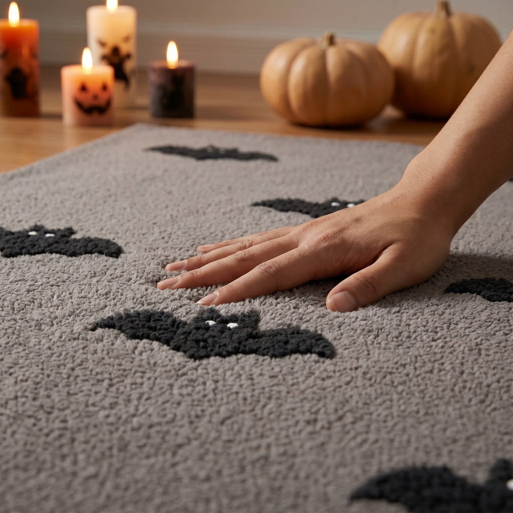 Halloween Ghost Door Mat, Cute Welcome Mat for Front Door Porch Entryway Haunted Outdoor Decor Spooky Decorative Entrance Doormat Non Slip Halloween Rug, 16" x 24"