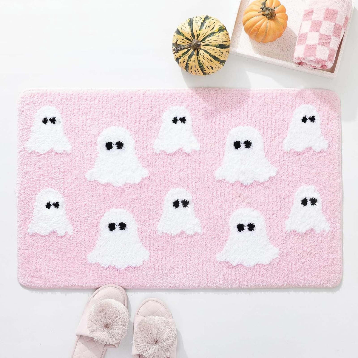 Halloween Pumpkin Doormat, Soft Non-Slip Indoor Outdoor Welcome Rug for Entryway Porch and Front Door