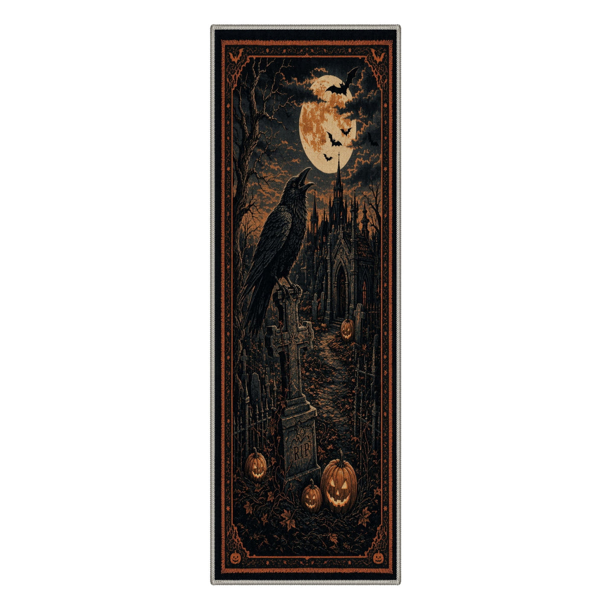 GENIMO 2'x3' Halloween Doormat, Washable Non Slip Soft Farmhouse Pumpkin Outdoor Door Mat for Front Door Covered Porch Patio Entryway, Smoky Amber