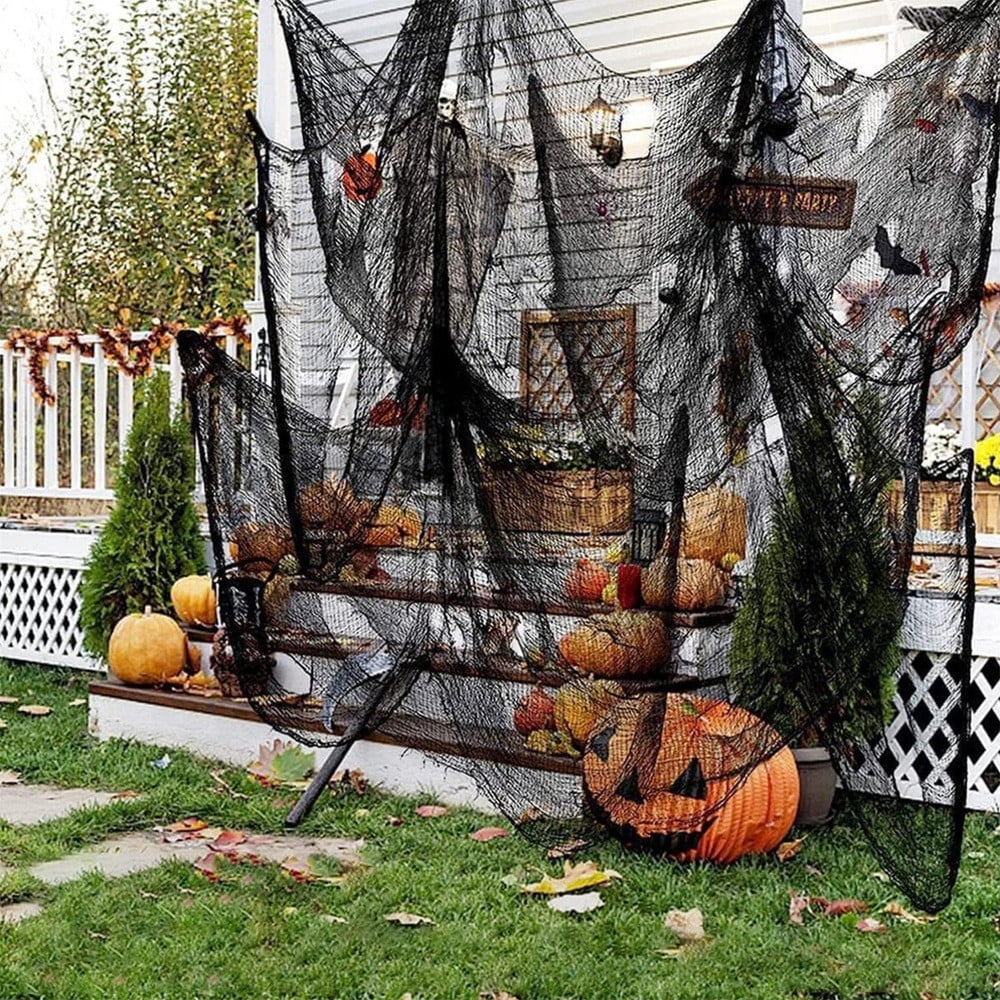Sunshinehomely Halloween Creepy Cloth Decoration, Scary Halloween Gauze Cloth, 30x72 Inch Halloween Spooky Cloth for Indoor Outdoor Halloween Decorations